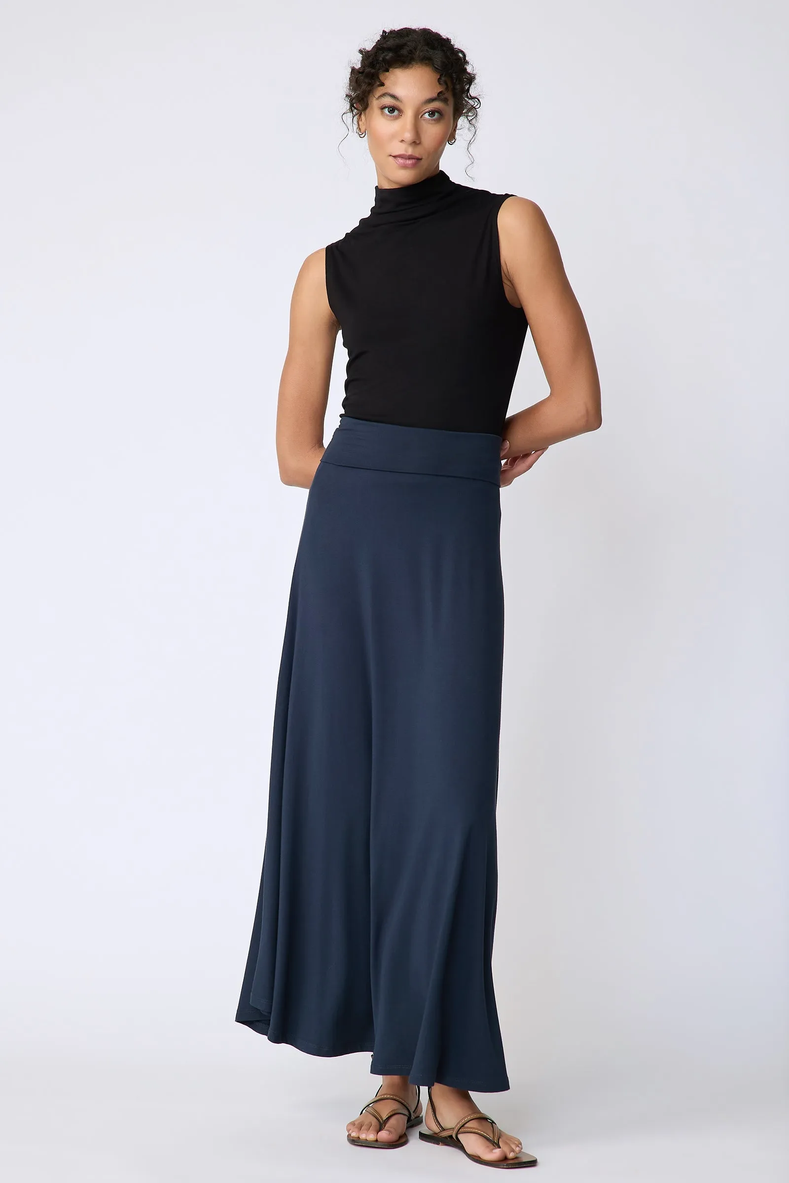 Thea Knit Kick Skirt - Navy