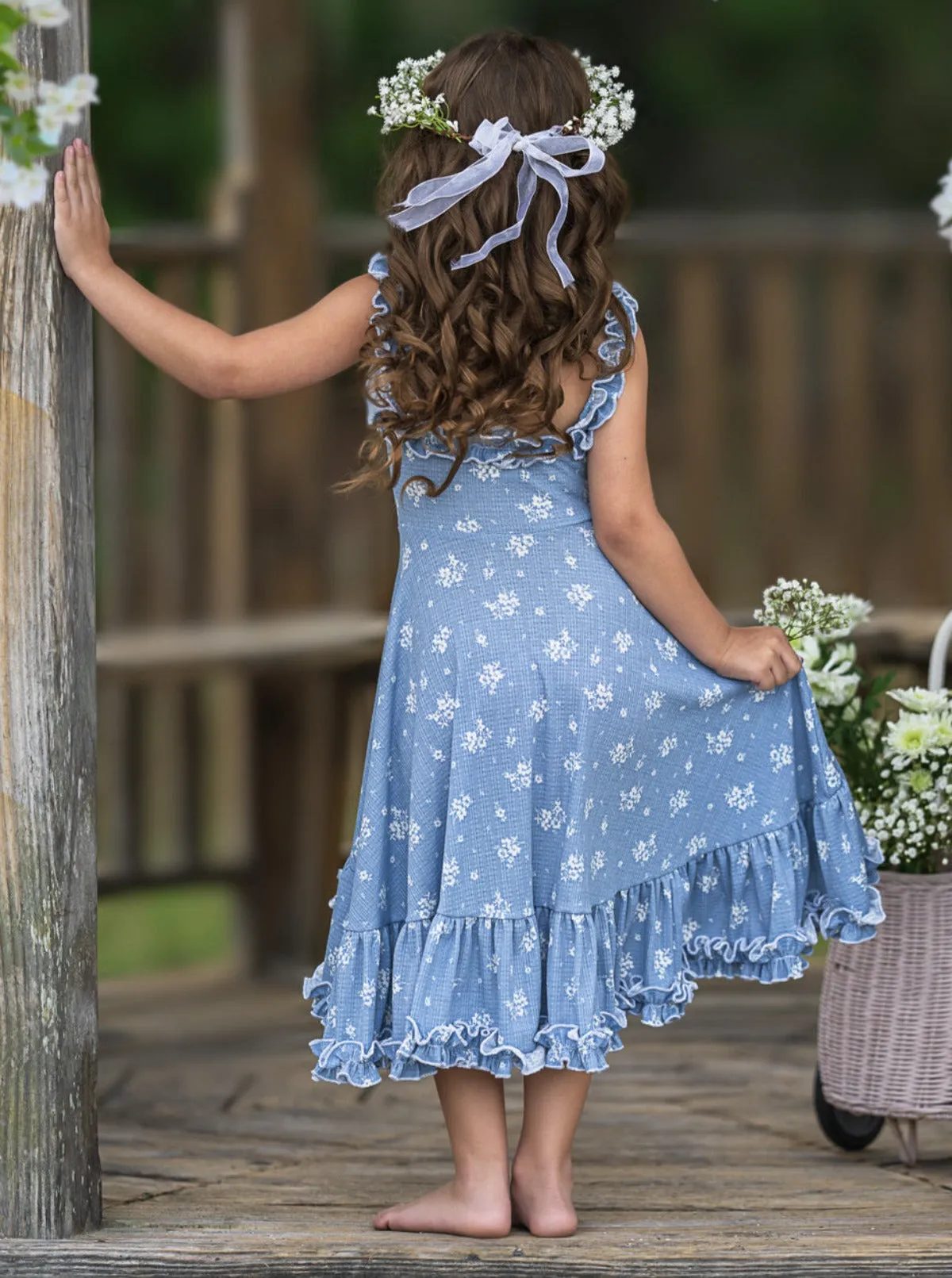 Twirl Into Spring Hi-Lo Ruffle Dress