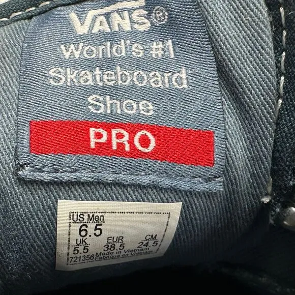 VANS Blue Suede Mens 6.5 Womens 8.5 Skateboard Shoe Pro