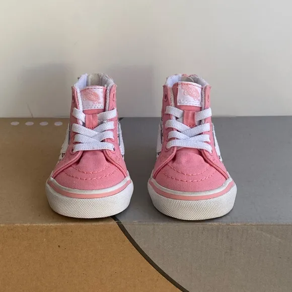 Vans Sk8 Hi Toddler Pink/White Sneakers- SZ 4 C