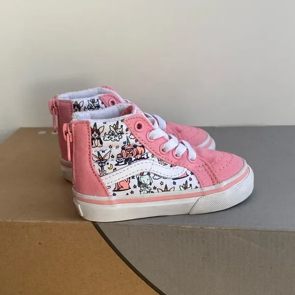 Vans Sk8 Hi Toddler Pink/White Sneakers- SZ 4 C