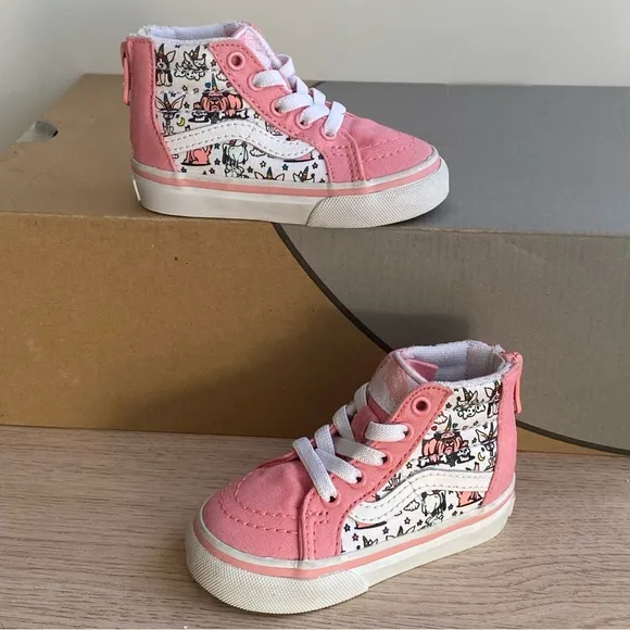 Vans Sk8 Hi Toddler Pink/White Sneakers- SZ 4 C