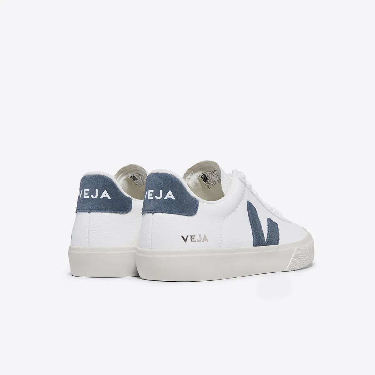 Veja - Campo Chromefree Leather Trainer in White/Blue