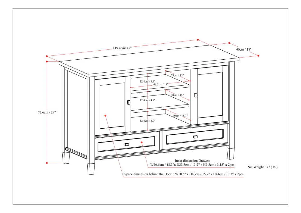 Warm Shaker TV Media Stand