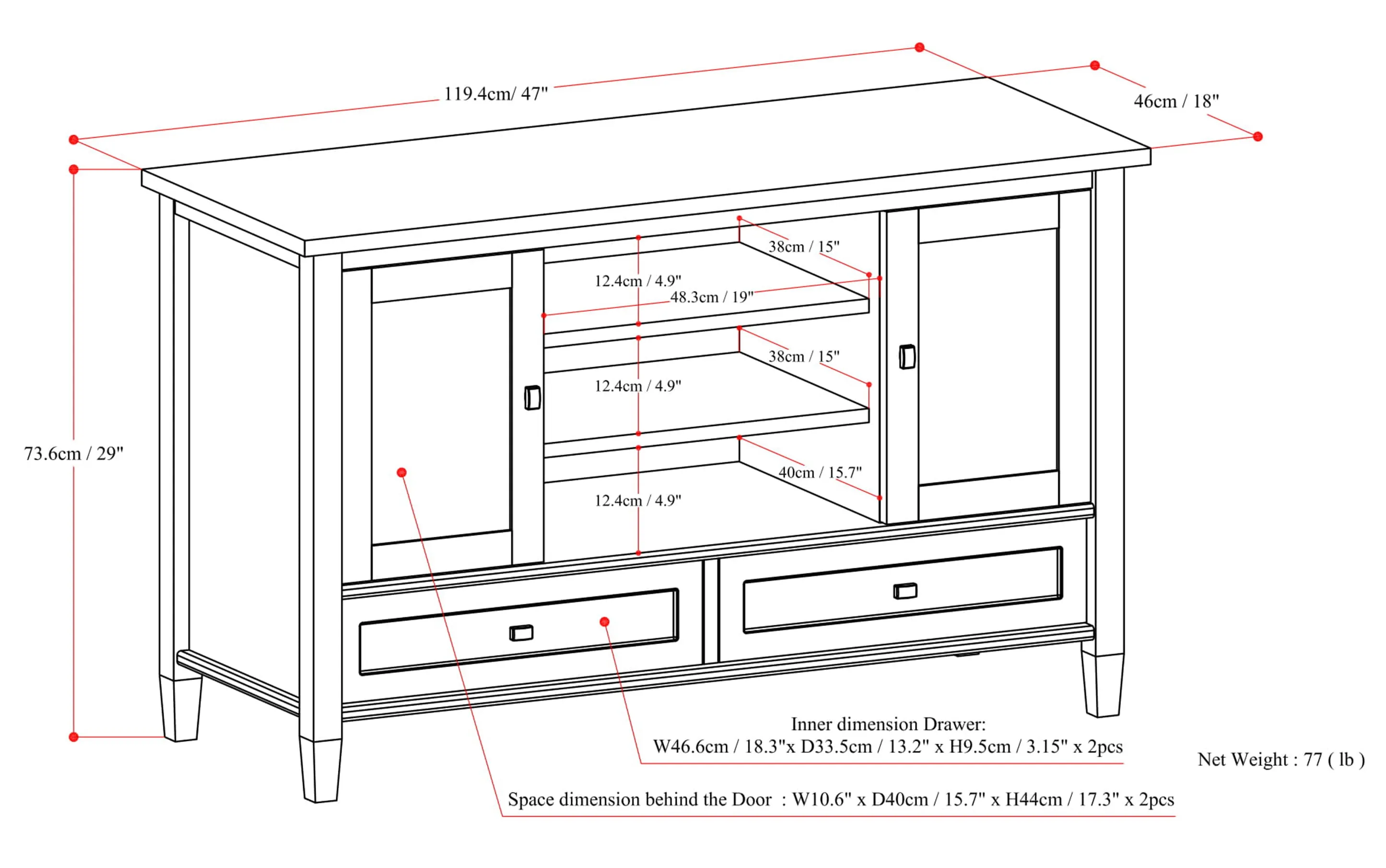 Warm Shaker TV Media Stand