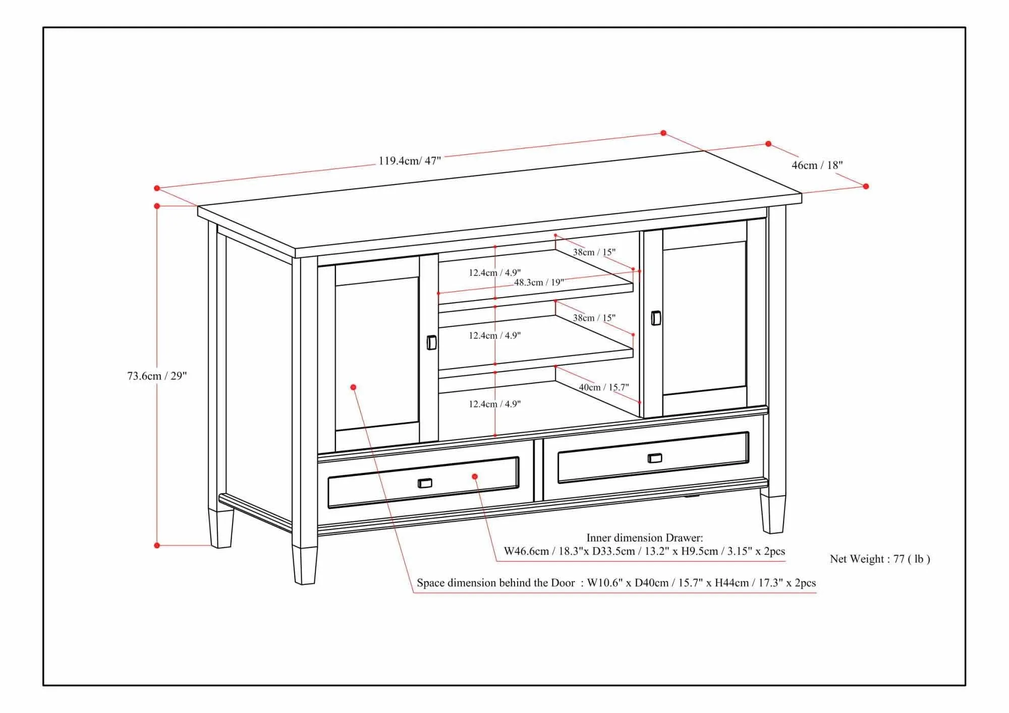 Warm Shaker TV Media Stand