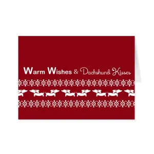 Warm Wishes & Wiener Dog Kisses Christmas Cards