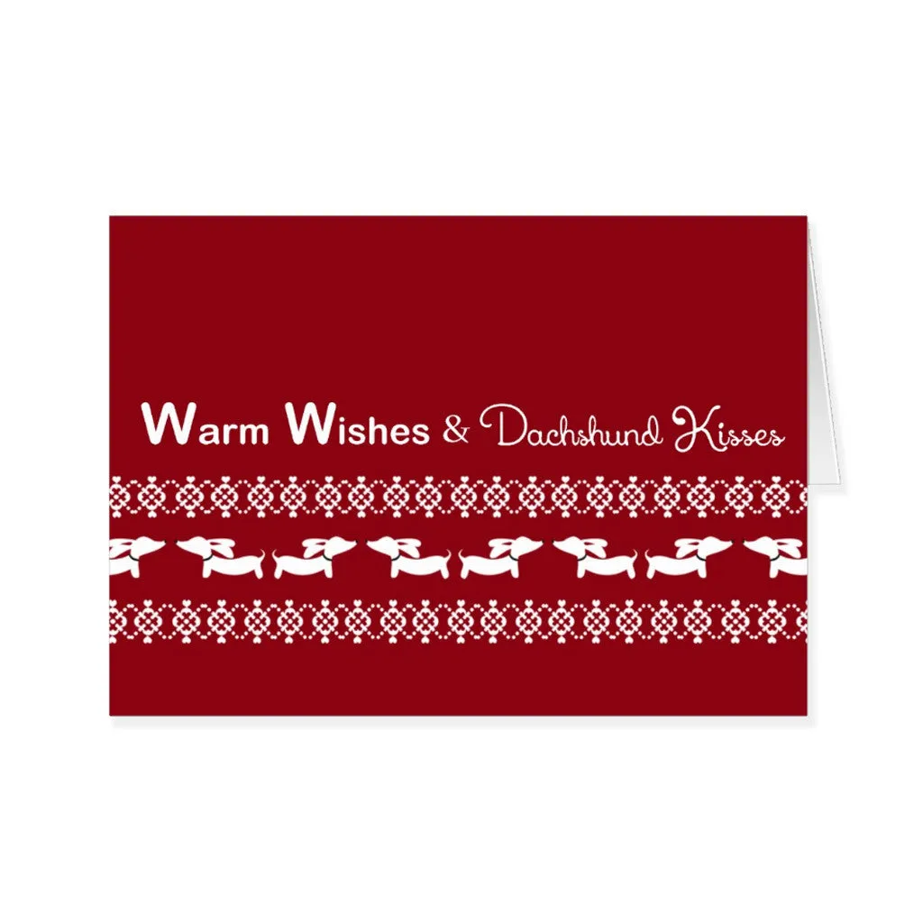 Warm Wishes & Wiener Dog Kisses Christmas Cards