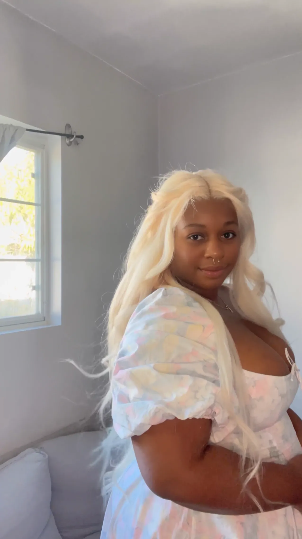 White Blonde Afro-Straight