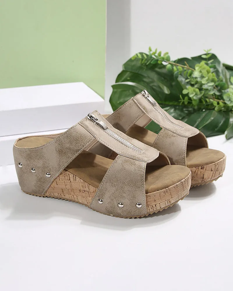 Women's PU Wedge Sandals for Casual Outings