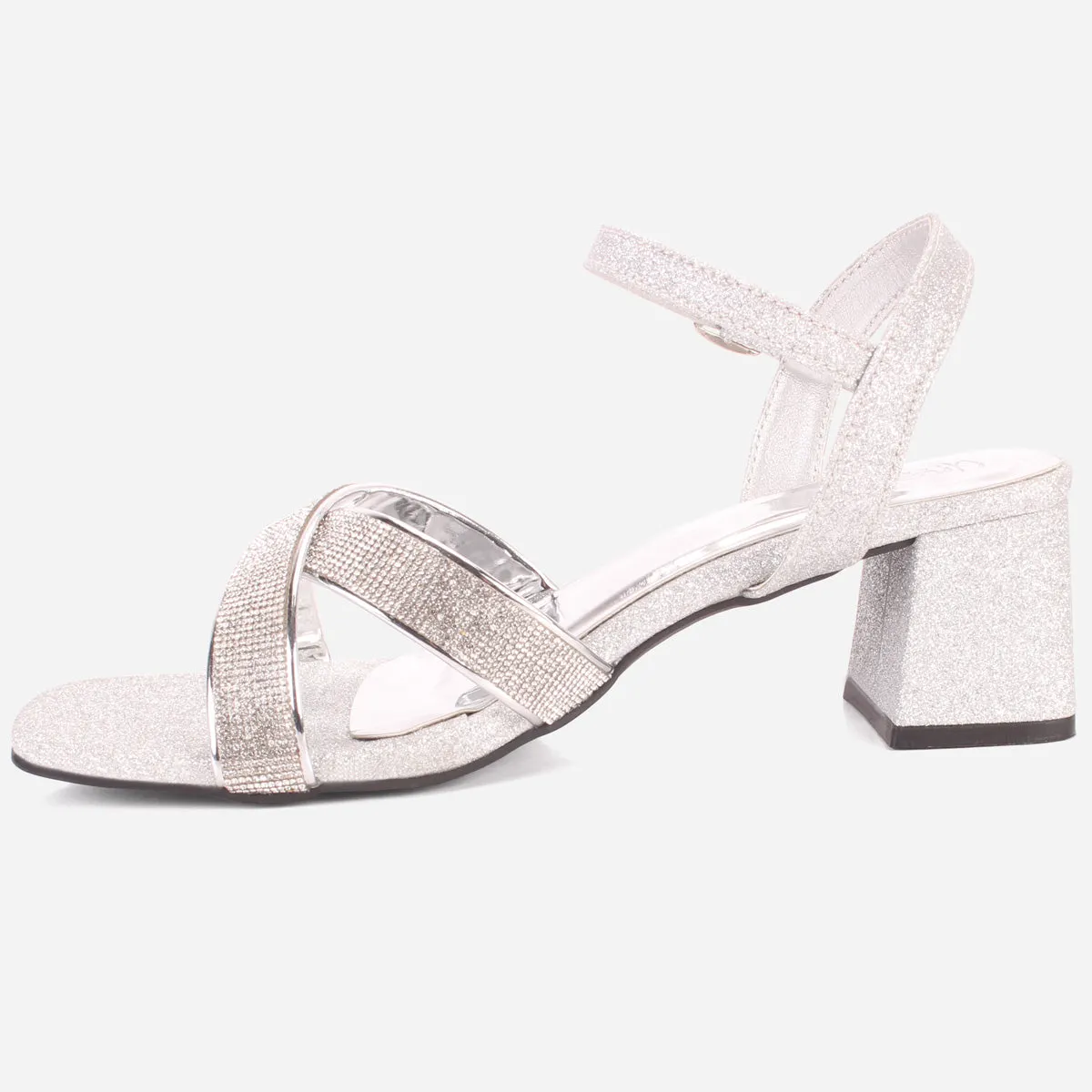 Womens "TANIT" Glittery Crossover Strap Sandals