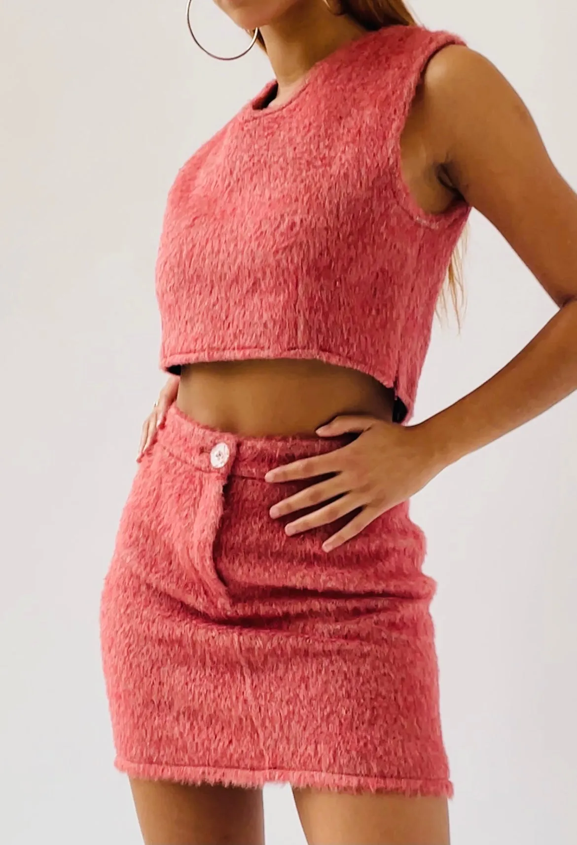 wool mini skirt - sorbet