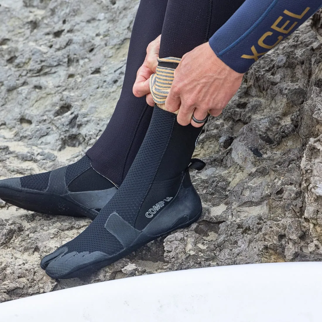 Xcel 3mm Comp Split Toe Wetsuit Boots - Black