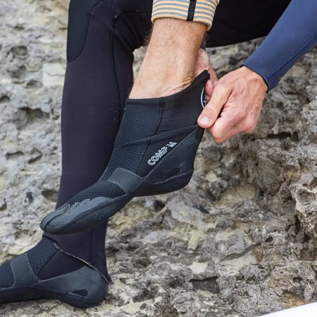 Xcel 3mm Comp Split Toe Wetsuit Boots - Black
