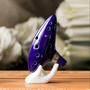Zelda 12 Holes Ocarina with Ceramic Stand