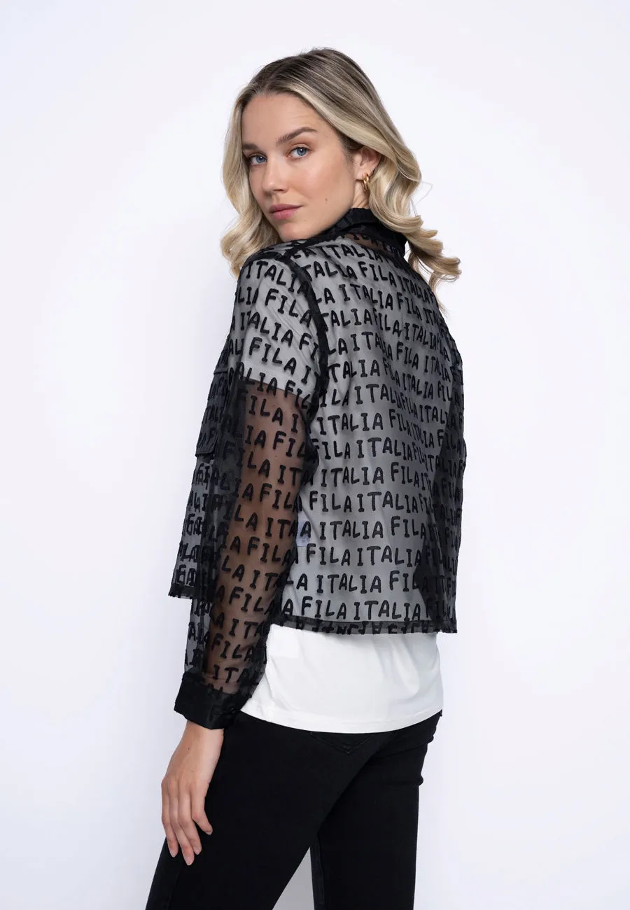 Zip-Front Cropped Embellished Jacket