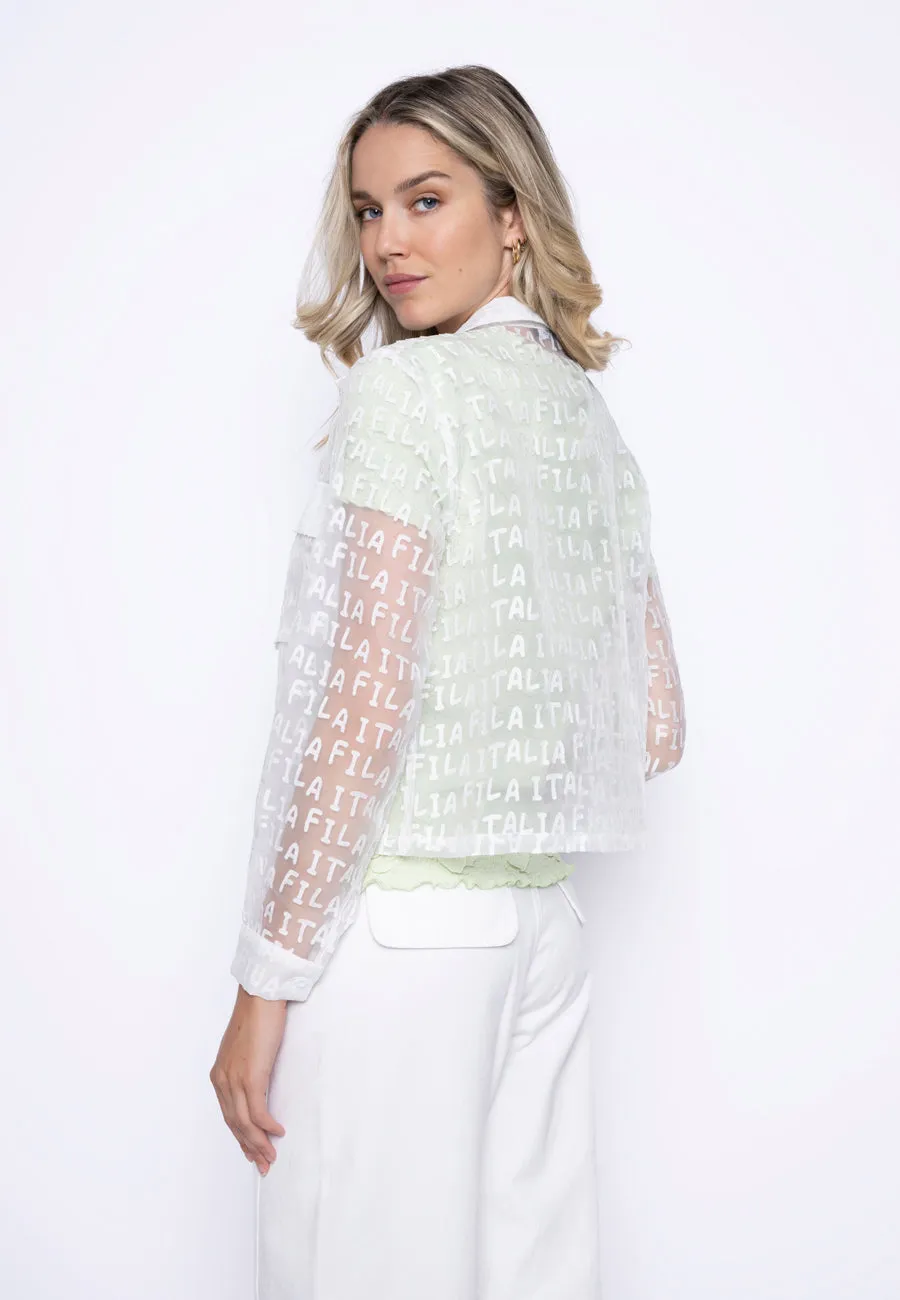 Zip-Front Cropped Embellished Jacket